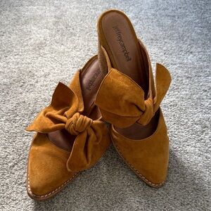 Jeffrey Campbell Brown Suede Bow Mules